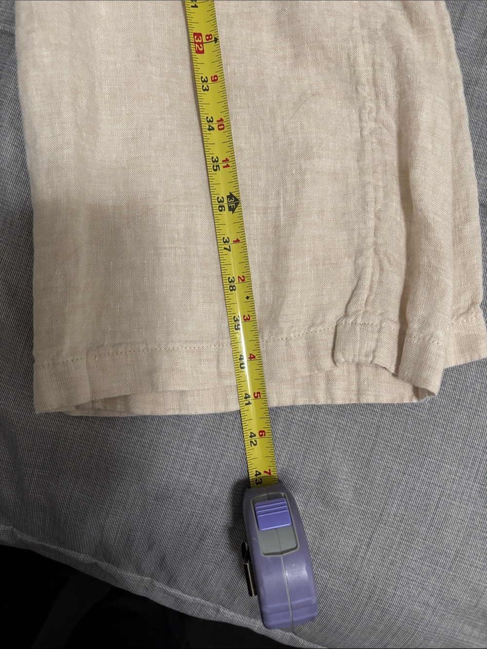 Lands' End Cream Linen Blend High-Rise Pants - Picture 6 of 7